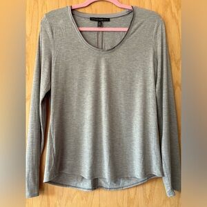 White House Black Market Long Sleeve Scoop neck top. Grey. Size M.